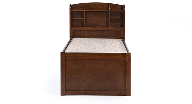 Ateneo Storage Headboard Single Bed With Trundle And Storage(Polished cherry)